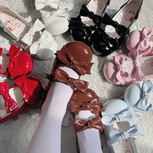 Beauty Bunny - Kawaii Lolita Shoes Low Heels Round Toe PU Shoes